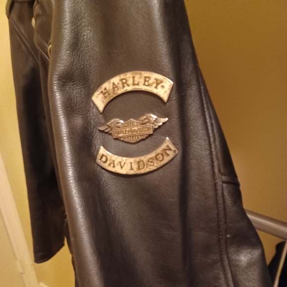 Men’s Harley Davidson Leather Jacket Eagle Embossed - large - Picture 5 of 12